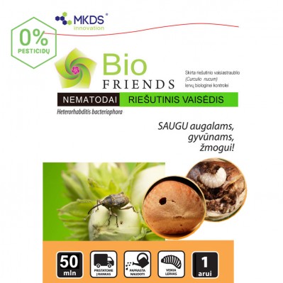 Nematodai RIEŠUTINIUI VAISIASTRAUBLIUI (H. bacteriophora) 2x50 mln/200 m²